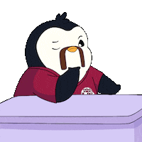 Wondering Question Mark Sticker by Pudgy Penguins