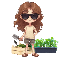 Boys Girls Gardening Sticker
