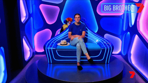 Scared Chair GIF by Big Brother Australia