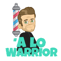 Warrior Barber Sticker by Mister Lemonade