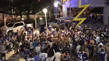 Tampa Bay Lightning Fans Tear Down Light Pole