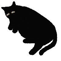 Sad Black Cat Sticker