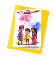 Boys Girls Happy Holi Sticker