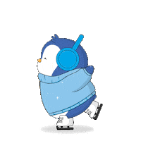 Happy Ice Skating Sticker by Pudgy Penguins
