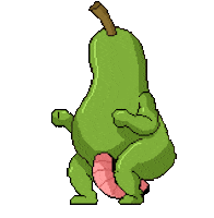 Fruit Worm Sticker by Joe Baker