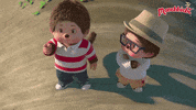 scared animation GIF by Monchhichi