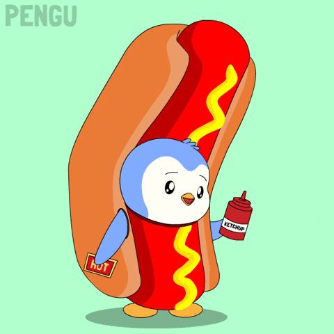 Happy Hot Dog GIF by Pudgy Penguins