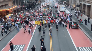 Pro-Palestinian Protesters Gather in New York Amid Jerusalem Flag March