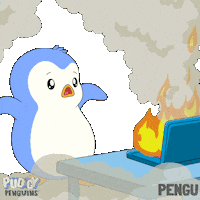 Burning On Fire Sticker by Pudgy Penguins
