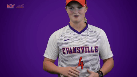 purple aces evansville GIF by Missouri Valley Conference