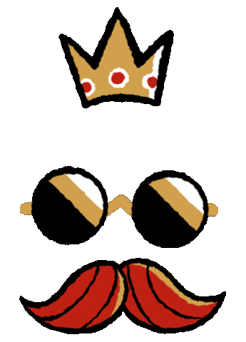 Dariogenuardi_illustrations sunglasses mask crown king Sticker