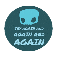 Skull Try Again Sticker by Raw Fury