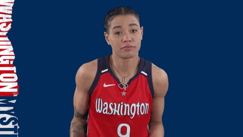 Natasha Cloud Shrug GIF by Washington Mystics