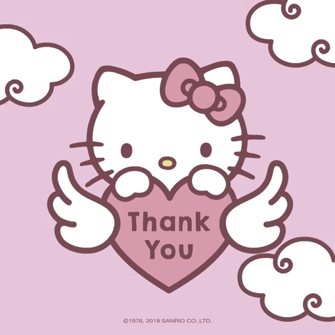 Pink Thanks GIF by Sanrio License