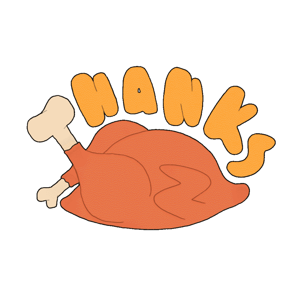 Thanksgiving Day Thank You Sticker by Kiji Lab