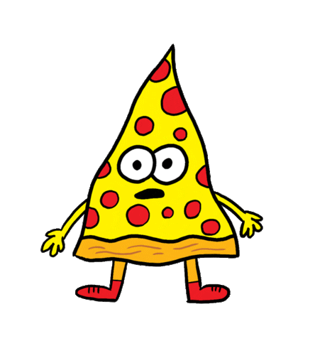 Pizza Doodle Sticker by Jon Burgerman