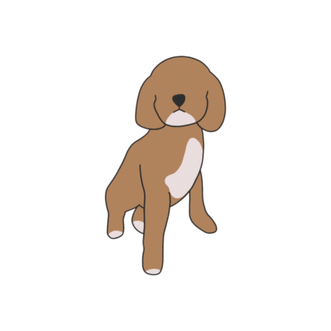 gaiaetcie dog puppy doodle minimal Sticker