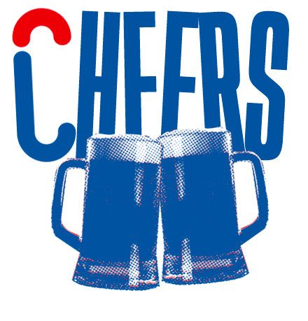 simplyauthenticid drink blue red cheers Sticker