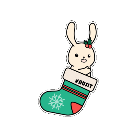 Merry Christmas Rabbit Sticker by NUS Information Technology