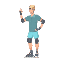 Rollerblades Skating Sticker