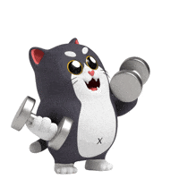 Work Out Cat GIF by Liberty Cats Emojis
