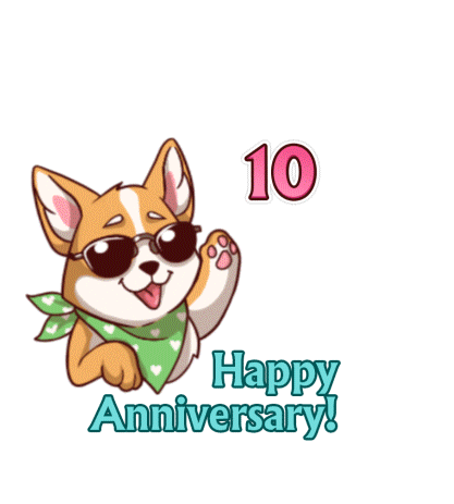 Happy Anniversary Corgi Sticker by MYTONA