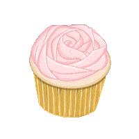 Rose Cupcake Sticker by Kelsey Elizabeth