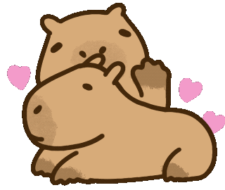 kapi_capybara giphyupload love hug capybara Sticker
