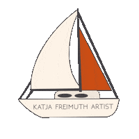 Artist Boat Sticker by Katja Freimuth