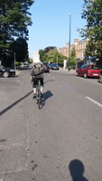 Fast and Furry-ous: Dog Seen Riding on Dublin Cyclist's Shoulders