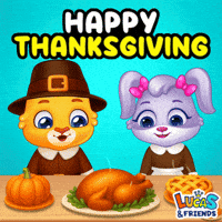 Thanksgiving Day Turkey GIF by Lucas and Friends by RV AppStudios