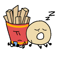 Notro_Artwork donut fries bfdi battle for dream island Sticker