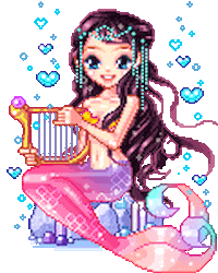 pixel art mermaid STICKER