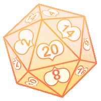 EgirlPeach orange nerd dnd geek Sticker
