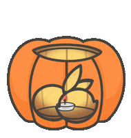 Pumpkin Candle Sticker by Lychee the Label