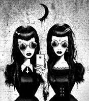 screamingdemons black and white selfie goth gif art GIF