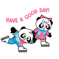 Ice Skating Panda Sticker by PROTOCOLSG