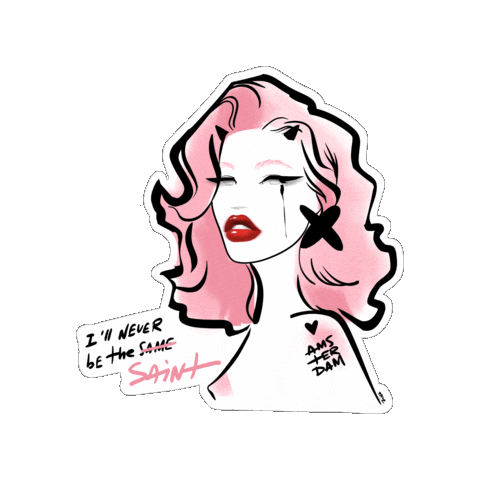 Girl Pink Sticker by Zinaida Kazantseva