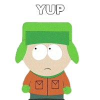 Kyle Broflovski Yep Sticker by South Park