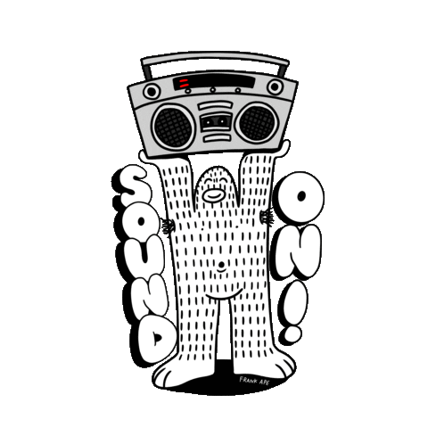 Rocking Volume Up Sticker by Frank Ape