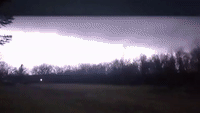 Lightning Flashes as Tornado Sirens Wail in Northern Illinois