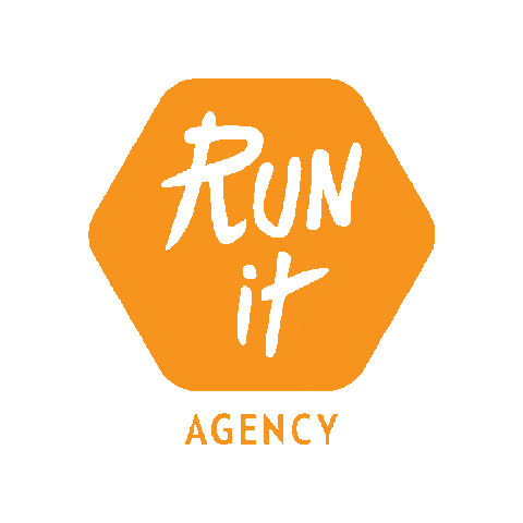 runitagency logo run it tilty run it agency Sticker
