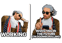 Scrolling Wasting My Time Sticker
