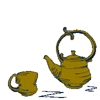 Esmeolive teatime tea pot pouring tea Sticker