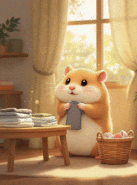 Notyourcleo laundry chores cute hamster hamster cute GIF