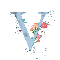 V Lettering Sticker