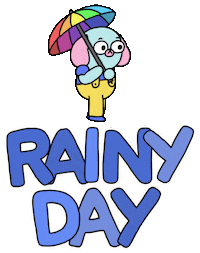 Rainy Day Umbrella Sticker by Timothy Winchester