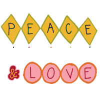 Peace And Love Christmas Sticker