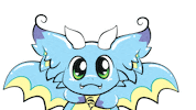 dragonsgarden blue spooky dragon looking Sticker