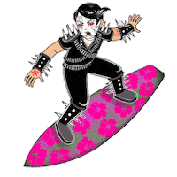 Black Metal Surf Sticker by Slam Disques